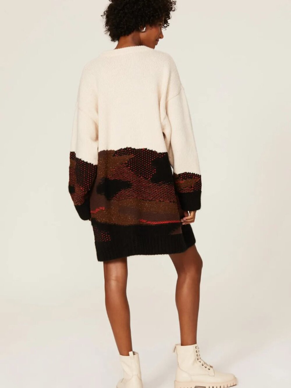 Tommy Hilfiger Sweater Dress Love Your Mother Earth Tunic Wool blend Mini Cozy M - Picture 4 of 14